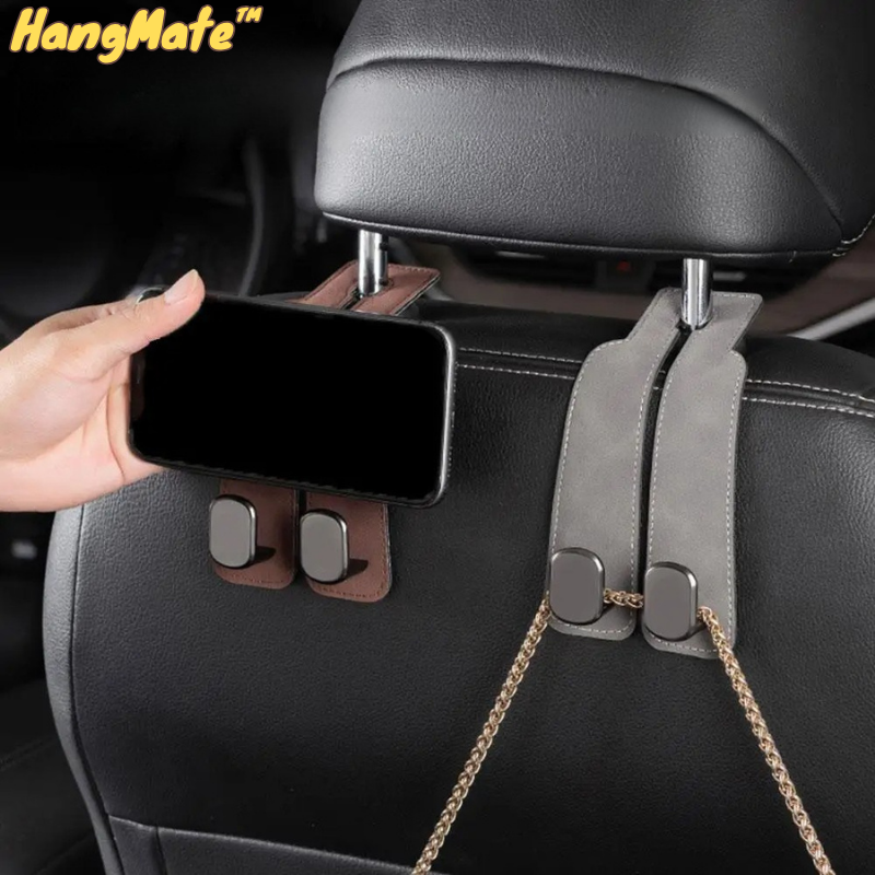 HangMate™ | Leren autostoelhaak (2+2 GRATIS)
