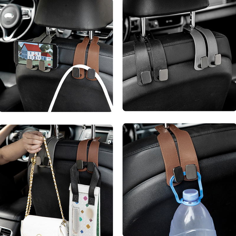 HangMate™ | Leren autostoelhaak (2+2 GRATIS)