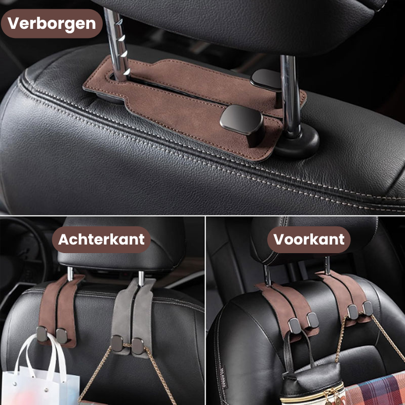 HangMate™ | Leren autostoelhaak (2+2 GRATIS)