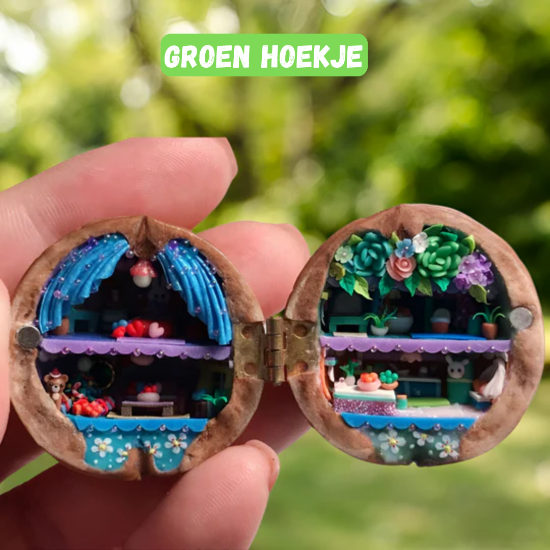 NutNook™ - Miniatuurdecoratie van Walnootschalen